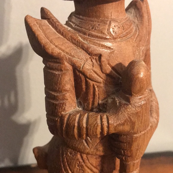 Vintage hand carved deity statue figure elf warrior foo - Picture 7 of 15